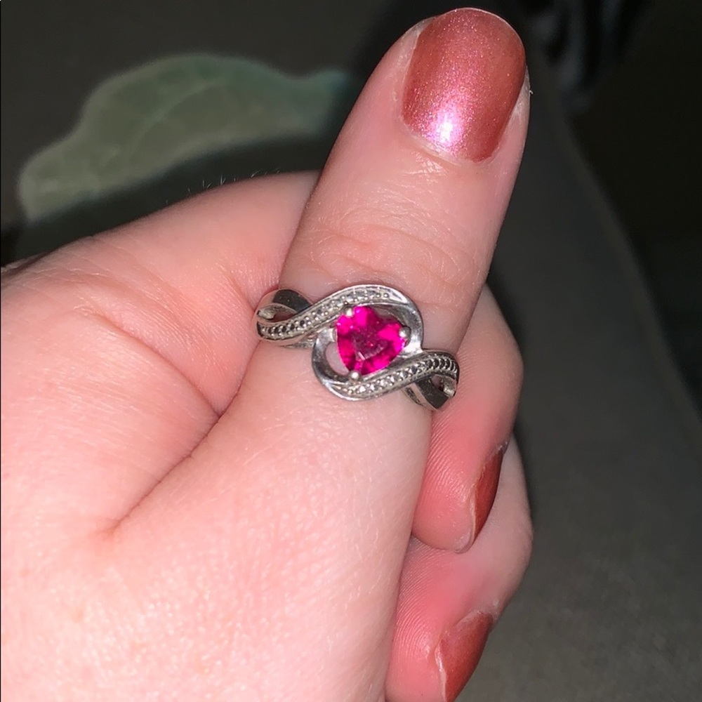 Silver Ruby Gem Ring - image 1